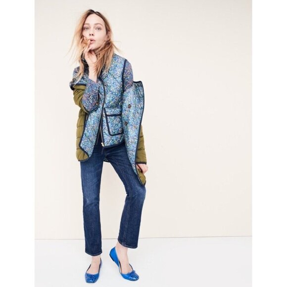 NWT J.Crew Excursion Vest in Catebsy Liberty Floral Bird Down Fill Quilted XS - Picture 7 of 8